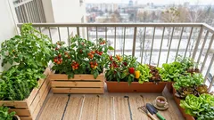 Havearbejde i container på altanen: vinterhøst uden sommerhus